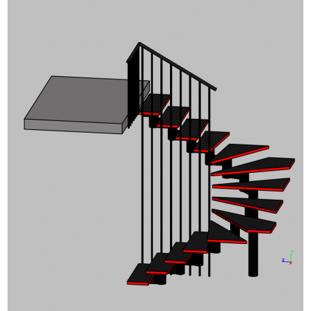 Межэтажная модульная лестница с поворотом 